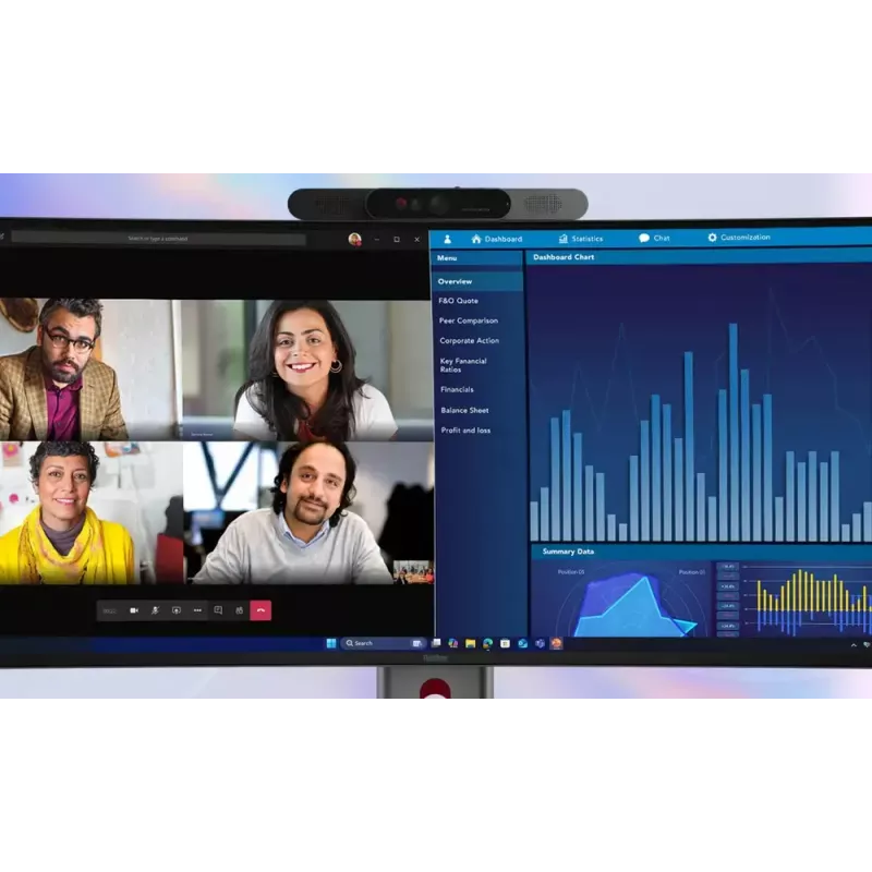 Monitor Lenovo ThinkVision P40WD-40 39.7 inch WUHD 5120x2160 LCD 21:9 6 ms USB hub Speakers Height-adjustable VESA