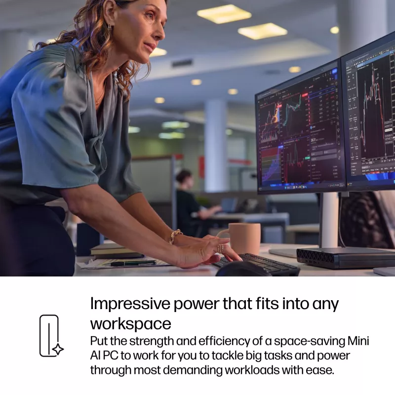 Mini PC HP EliteDesk 8 Mini G1i AI — Intel Core Ultra 7 265T, 16 GB DDR5, 1 TB SSD, Windows 11 Pro, Black