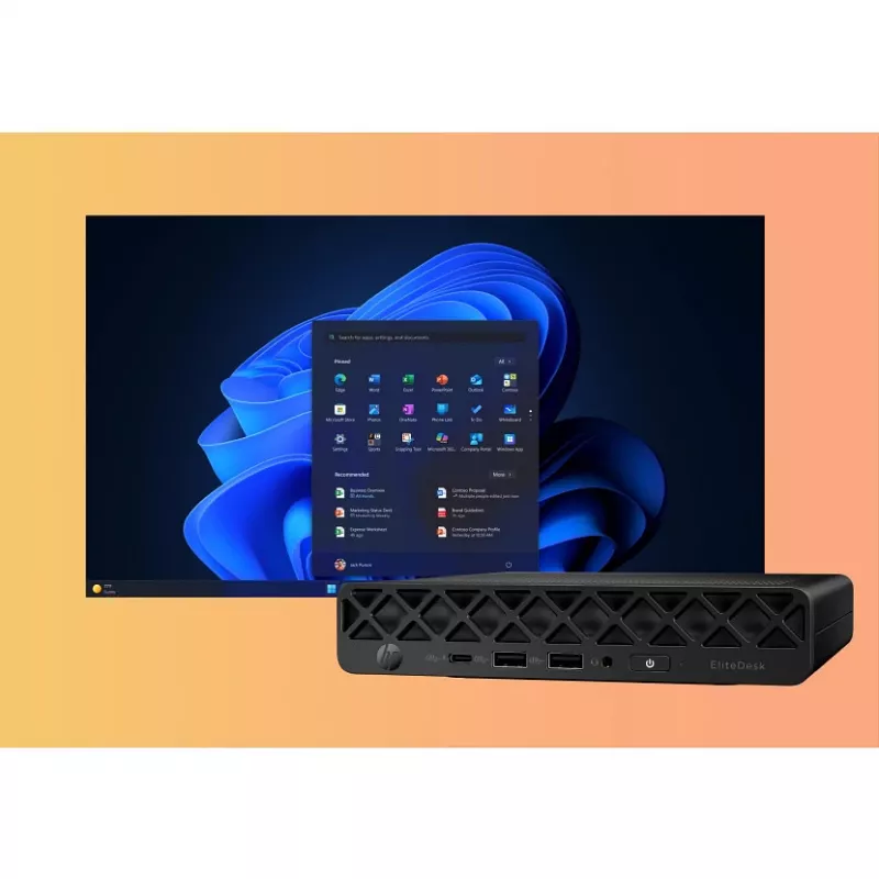 Mini PC HP EliteDesk 8 Mini G1i AI — Intel Core Ultra 7 265T, 16 GB DDR5, 1 TB SSD, Windows 11 Pro, Black