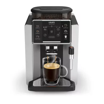 Espresso machine KRUPS Sensation EA910E — fully automatic, 1.7 L water tank, built-in grinder, 2 spouts, 1450 W