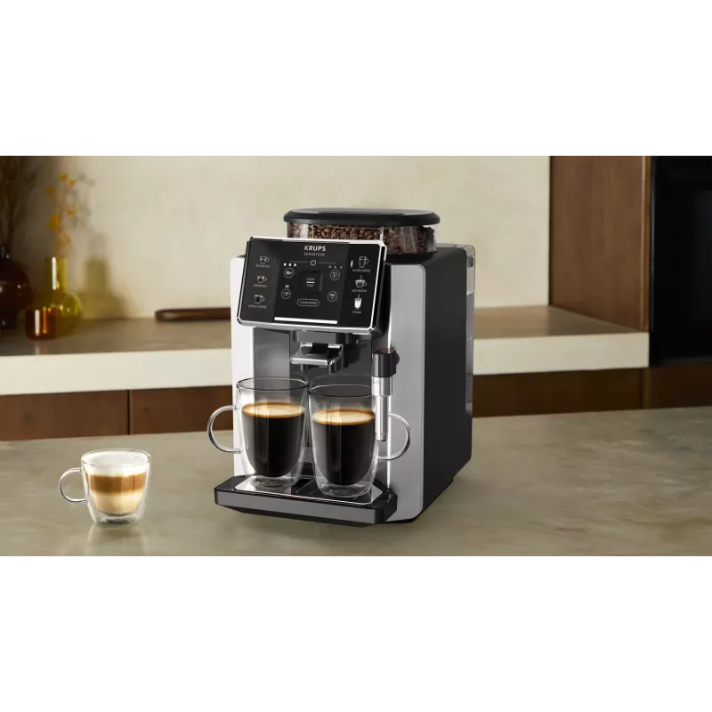 Espresso machine KRUPS Sensation EA910E — fully automatic, 1.7 L water tank, built-in grinder, 2 spouts, 1450 W