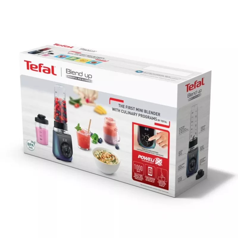 Tefal Blend Up BL19H4F0 blender 0.85 L Tabletop blender 1000 W Blue, Transparent