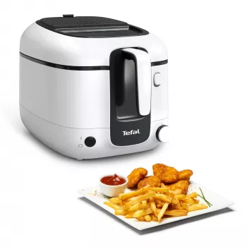 Deep fryer Tefal Super Uno FR3101 — single 1800 W, 1.5 kg food capacity, 2.2 L oil, black/white