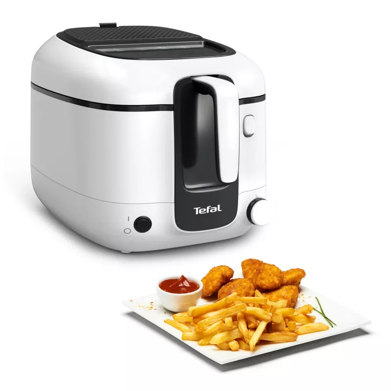 Deep fryer Tefal Super Uno FR3101 — single 1800 W, 1.5 kg food capacity, 2.2 L oil, black/white