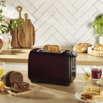 Toaster MOULINEX LT5S05E0 — 2-slice, 1300 W, stainless steel housing, black/red