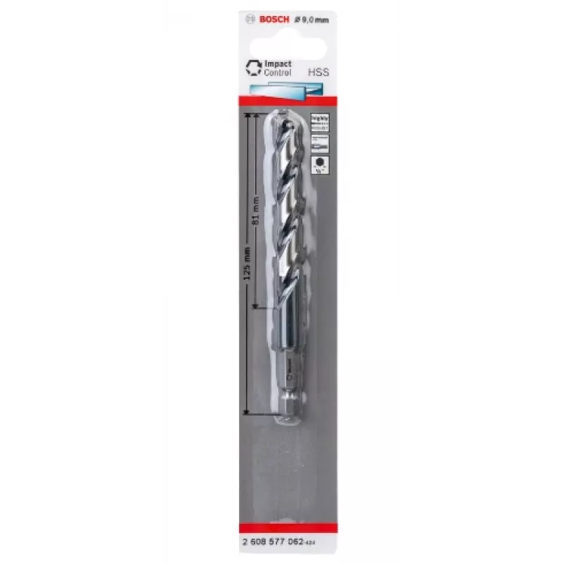 Twist drill bit Bosch HSS hex-shank 9 mm