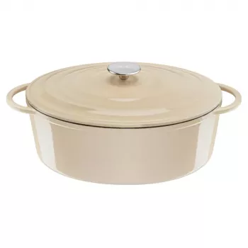 Tefal E25906 Oval Beige cast iron cookware, 34 cm diameter, oval shape