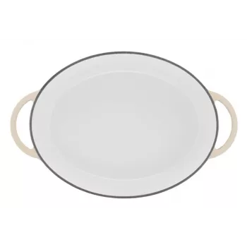 Tefal E25906 Oval Beige cast iron cookware, 34 cm diameter, oval shape