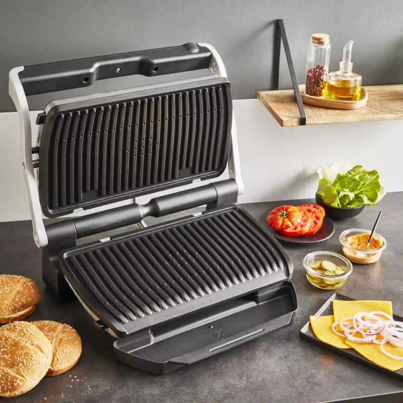 Contact grill Tefal Optigrill+ XL GC727D10 — 2000 W, rectangular metal housing, 445×365×175 mm