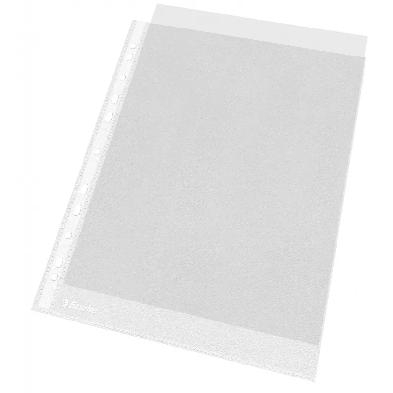 Esselte Plastic Pockets A4 – Economy –, 210 x 297 mm (A4), Transparent, Polypropylene (PP), Portrait, Top, 230 mm