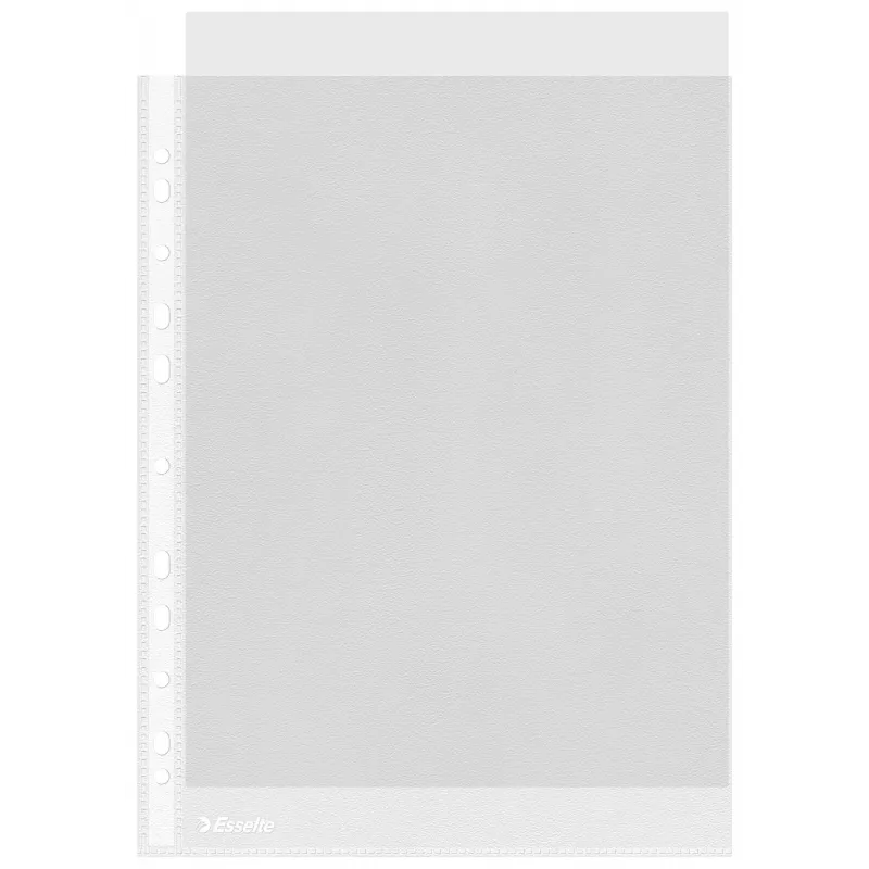 Esselte Plastic Pockets A4 – Economy –, 210 x 297 mm (A4), Transparent, Polypropylene (PP), Portrait, Top, 230 mm