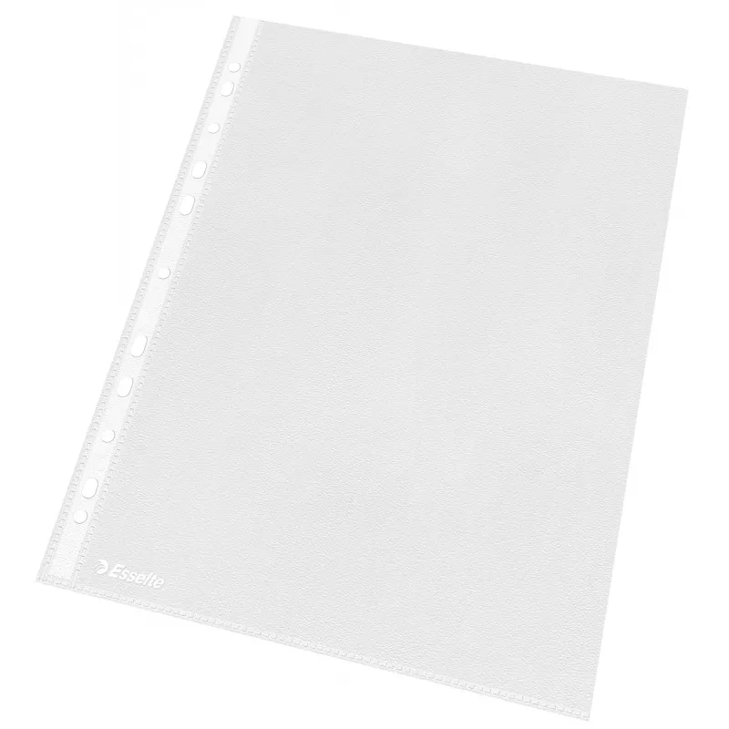 Esselte Plastic Pockets A4 – Economy –, 210 x 297 mm (A4), Transparent, Polypropylene (PP), Portrait, Top, 230 mm