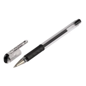 Hybrid Gel Grip rollerball pens set, black ink, 0.3 mm tip, pack of 12