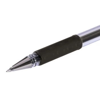 Hybrid Gel Grip rollerball pens set, black ink, 0.3 mm tip, pack of 12