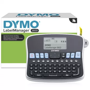 DYMO LabelManager Desktop Label Maker | 360D Rechargeable Hand-Held Label MakerEasy-to-UseOne-Touch Smart KeysQWERTY KeyboardLarge Display | For Home & Office Organisation