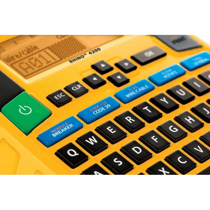 Label printer Dymo Rhino 4200 Wireless QWERTY — thermal transfer, LED display, Li‑Ion battery, wireless, 100 label formats