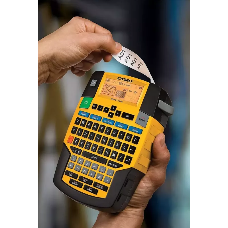 Label printer Dymo Rhino 4200 Wireless QWERTY — thermal transfer, LED display, Li‑Ion battery, wireless, 100 label formats