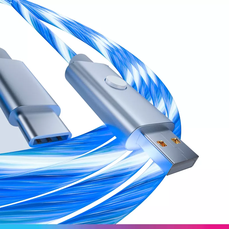 Oniverse USB-A to USB-C Quick Charge Cable with LED - 2 meters - White (Multiplatform)