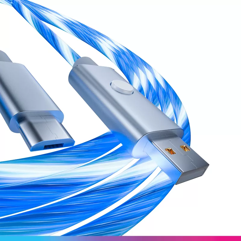 Oniverse Micro USB Charge Cable with LED - 2 meters - White (Multiplatform)