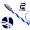 Oniverse Micro USB Charge Cable with LED - 2 meters - White (Multiplatform)