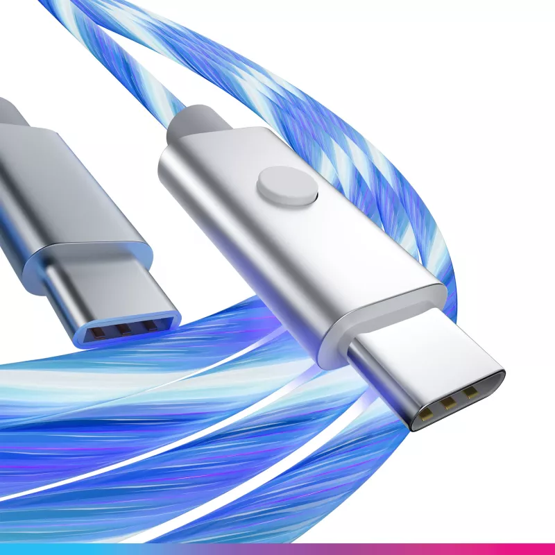 Oniverse USB-C to USB-C fast charging cable - 2 meters - LED (Multiplatform)