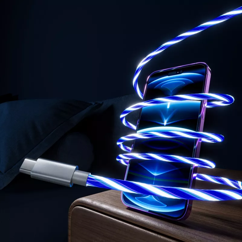 Oniverse USB-C to USB-C fast charging cable - 2 meters - LED (Multiplatform)