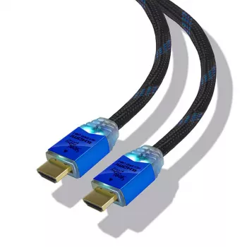 Steelplay 4K 2.0 HDMI High Speed Ultra Hd Led Cable 2M, 2 m, HDMI Type A (Standard), HDMI Type A (Standard), 3D, 18 Gbit/s, Black, Blue