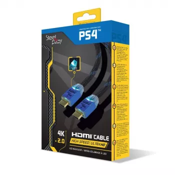 Steelplay 4K 2.0 HDMI High Speed Ultra Hd Led Cable 2M, 2 m, HDMI Type A (Standard), HDMI Type A (Standard), 3D, 18 Gbit/s, Black, Blue