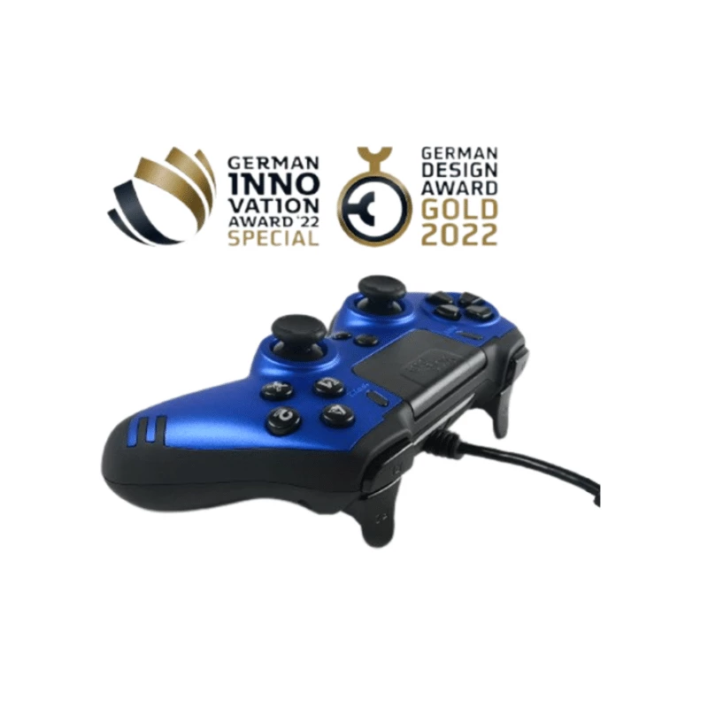 Lexip Metaltech - Wired Controller - Sapphire Blue (Multi), Gamepad, PC, PlayStation 4, D-pad, Home button, Options button, Share button, Analogue / Digital, Multicolour, Wired