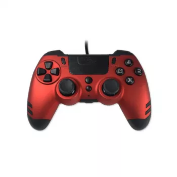 Lexip Metaltech - Wired Controller - Ruby Red (Multi), Gamepad, PC, PlayStation 4, D-pad, Home button, Options button, Share button, Analogue / Digital, Multicolour, Wired