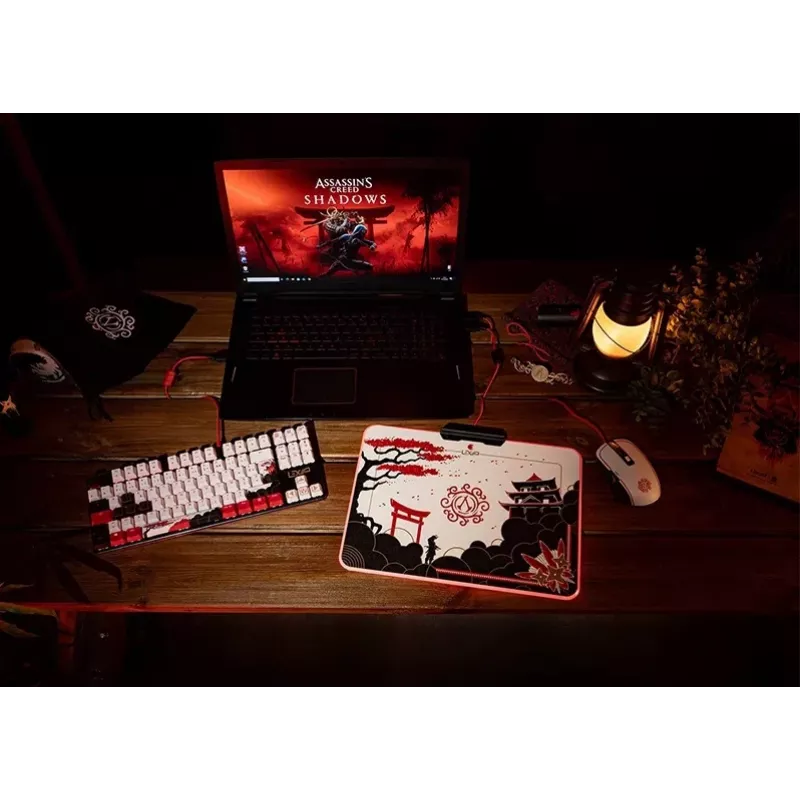 Lexip X Ubisoft - Assassin's Creed - Shadows Mousepad, Black, Gold, Red, White, Image, USB powered, Gaming mouse pad