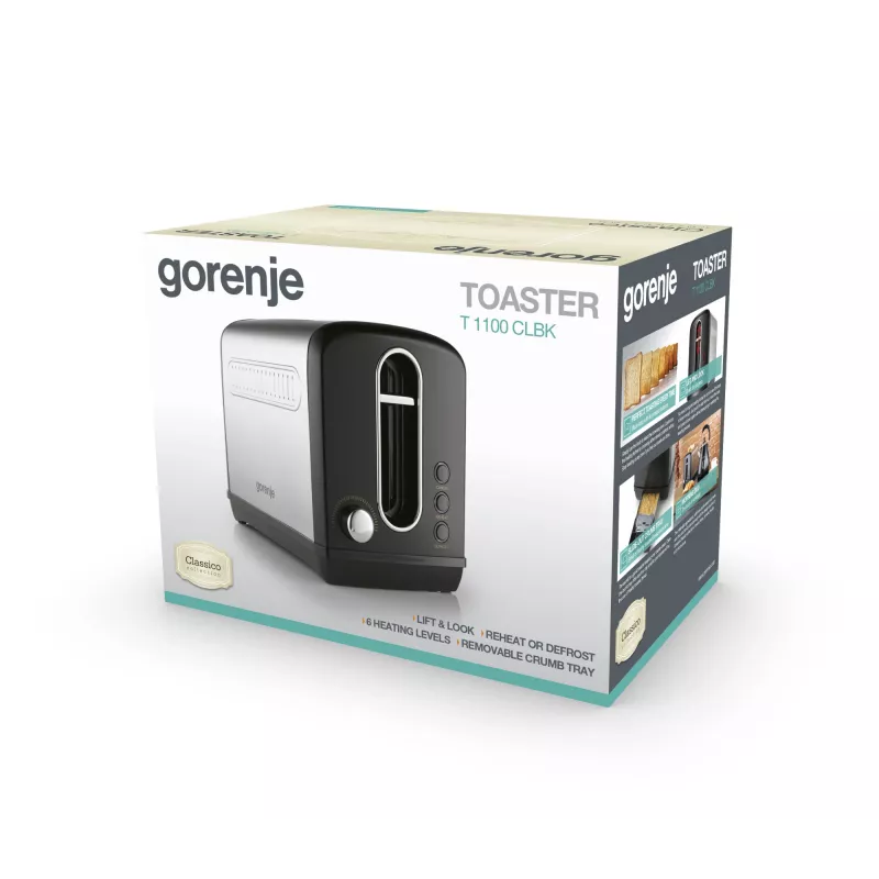 Gorenje T1100CLBK 6 2 slice(s) 1100 W Black