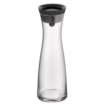 WMF Basic water decanter 1,0 black, Decanter, 1 L, Black, Transparent, Glass, Round, Köhler & Wilms