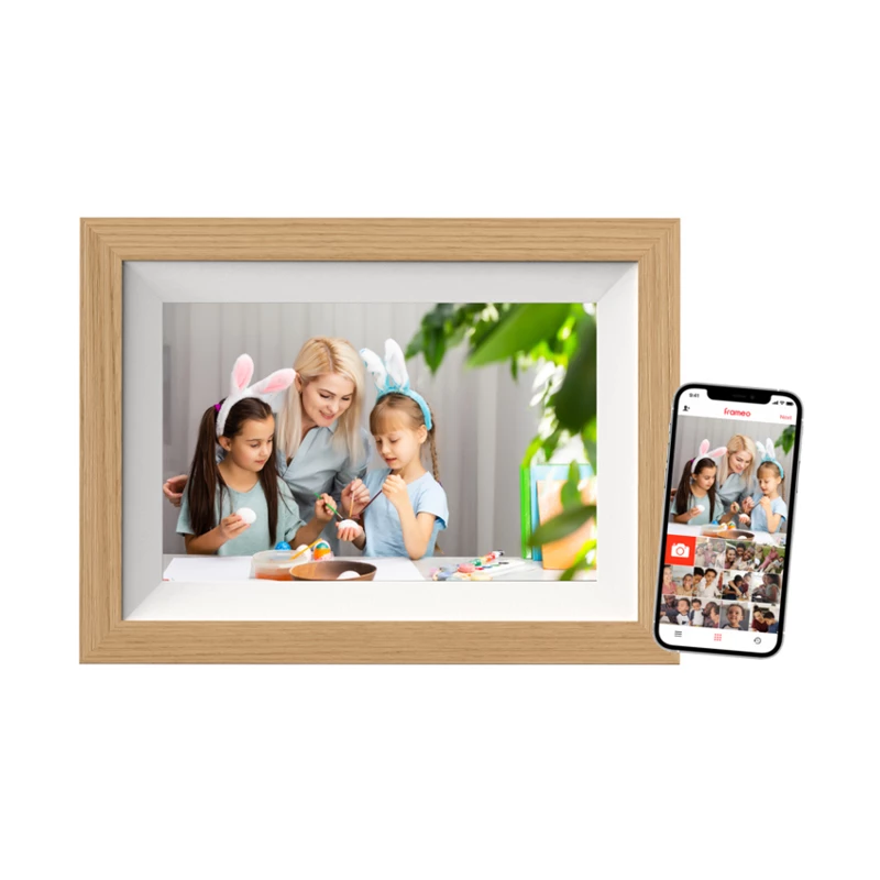Braun DigiFrame 10W digital photo frame White, Wood 25.6 cm (10.1 inch) Touchscreen Wi-Fi
