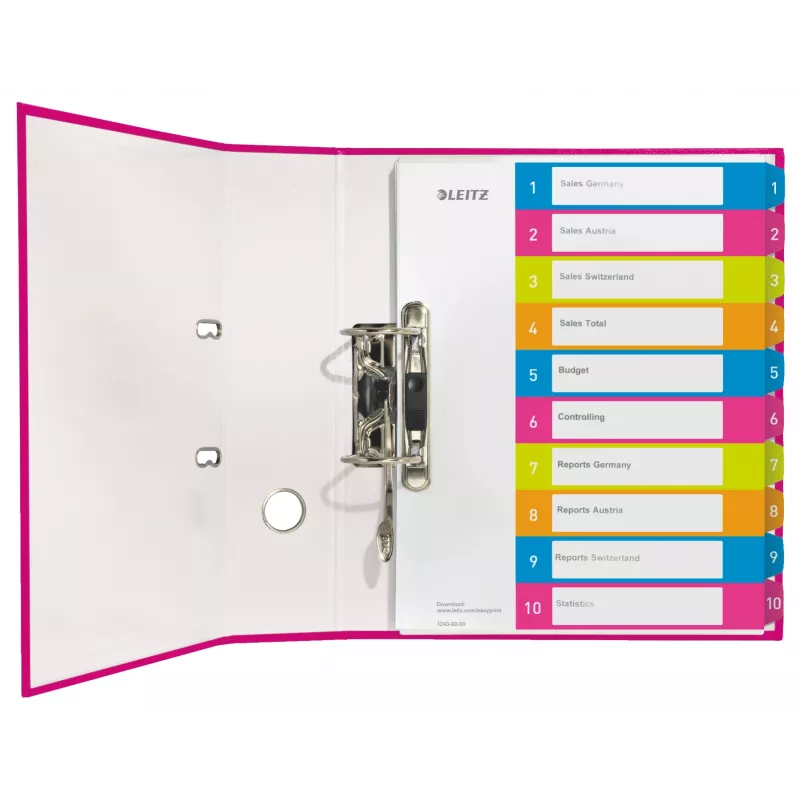 Leitz Indices Printable PP A4+ 1-10 WOW, Numeric tab index, Polypropylene (PP), Multicolour, Landscape, A4 Maxi, 245 mm