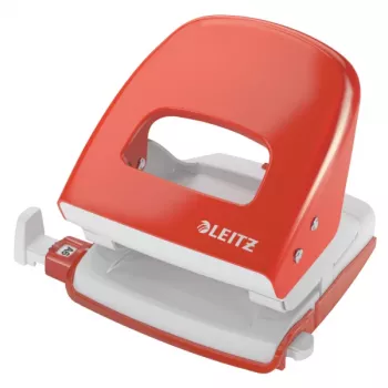 Leitz Hole Punch 5008 NeXXt, 2-hole 30 sheets, 30 sheets, Red, Metal, 8 cm, A6, 5.5 mm