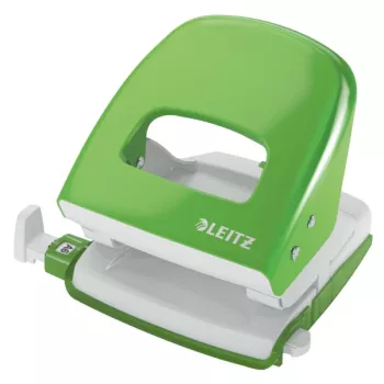 Leitz Hole Punch 5008 NeXXt, 2-hole 30 sheets, 30 sheets, Green, Metal, 8 cm, A6, 5.5 mm