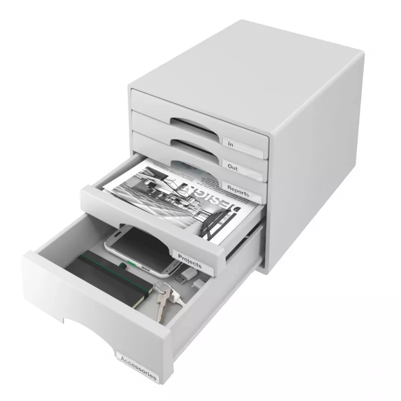 Leitz Drawer cabinet Plus 5-drawer, 5 drawer(s), Plastic, Grey, 287 x 363 x 270 mm