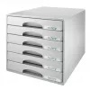 Leitz Drawer cabinet Plus 6-drawer, 6 drawer(s), Plastic, Grey, 287 x 363 x 270 mm