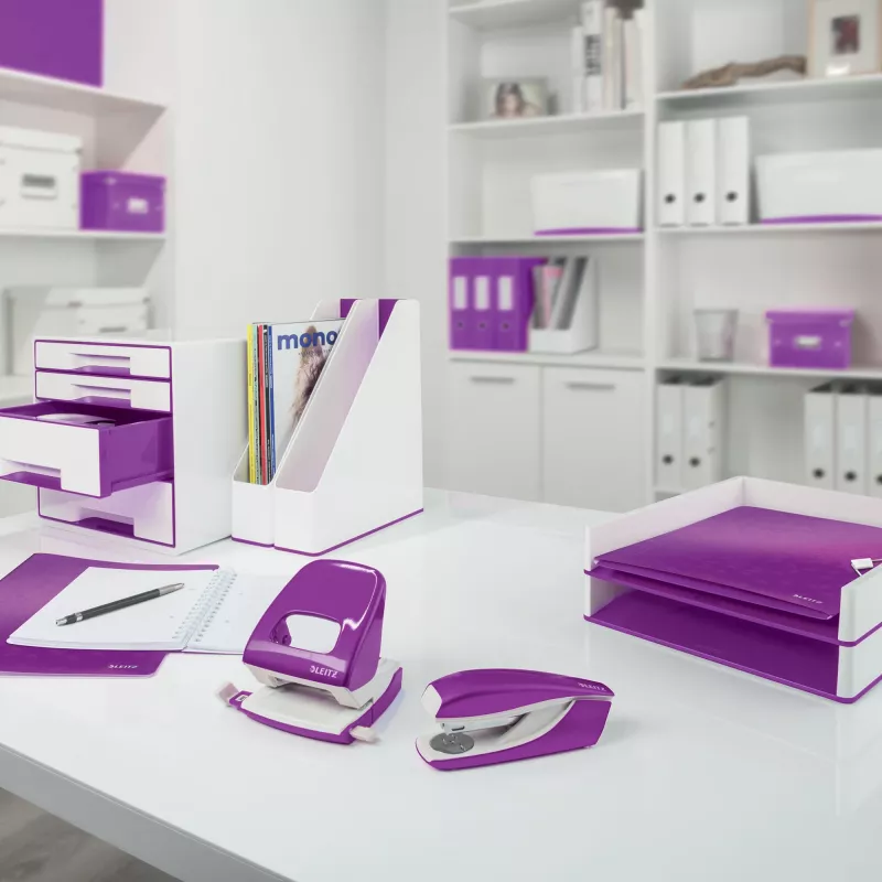 Leitz Stapler WOW 5502 Metal 30 sheets, 30 sheets, Purple, P3, Metal, Plastic, 80 g/m², 4 cm