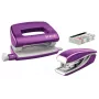 Leitz Stapler & Hole Punch Set Mini WOW, 10 sheets, Metallic, Violet, Metal, Plastic, 80 g/m², 3.5 cm, Rear