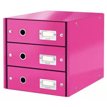 Leitz Click & Store WOW Drawer Cabinet (3 drawers), Pink, Carton, 286 mm, 358 mm, 282 mm, 2.21 kg