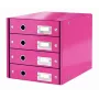 Leitz Click & Store WOW Drawer Cabinet (4 drawers), Pink, Carton, 2.49 kg