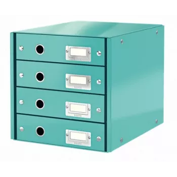 Leitz Click & Store WOW Drawer Cabinet (4 drawers), Blue, Carton, 2.49 kg