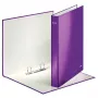 Leitz Ringbinder WOW Laminated A4+ 2DR/25mm, A4, Carton, Violet, White, 250 sheets, 80 g/m²
