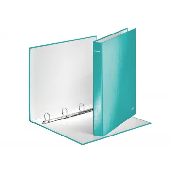 Leitz Ringbinder WOW Laminated A4+ 4DR/25mm, A4, Carton, Metallic, Turquoise, 230 sheets, 80 g/m², 2.5 cm