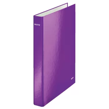 Leitz Ringbinder WOW Laminated A4+ 4DR/25mm, A4, Carton, Metallic, Purple, 230 sheets, 80 g/m², 2.5 cm