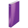 Leitz Ringbinder WOW Laminated A4+ 4DR/25mm, A4, Carton, Metallic, Purple, 230 sheets, 80 g/m², 2.5 cm