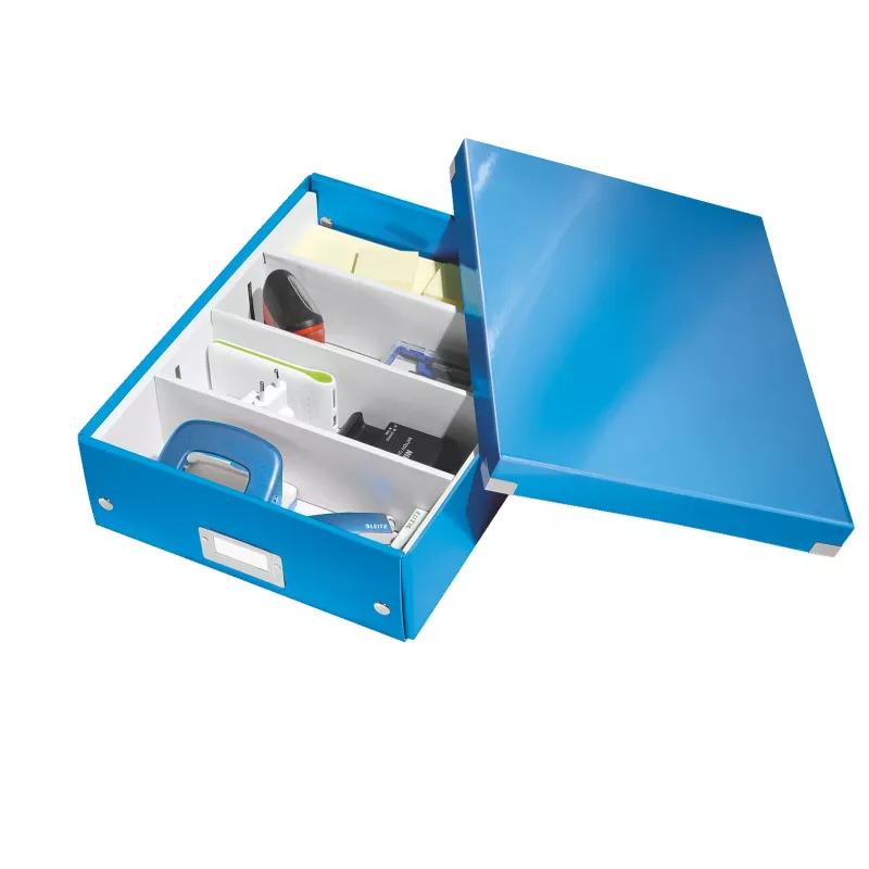 Leitz Click & Store WOW Medium Organiser Box, Blue, Carton, 880 g