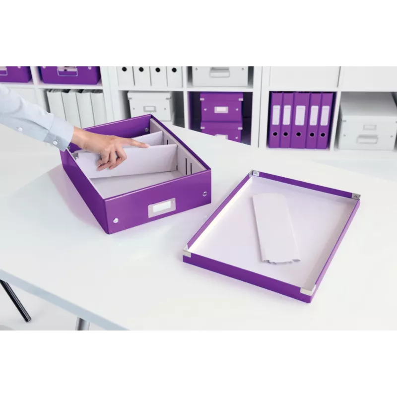 Leitz Click & Store WOW Medium Organiser Box, Purple, Carton, 880 g